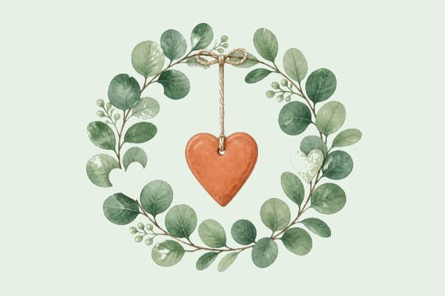 Illustration: zwei Menschen, die einander ein Geschenk überreichen